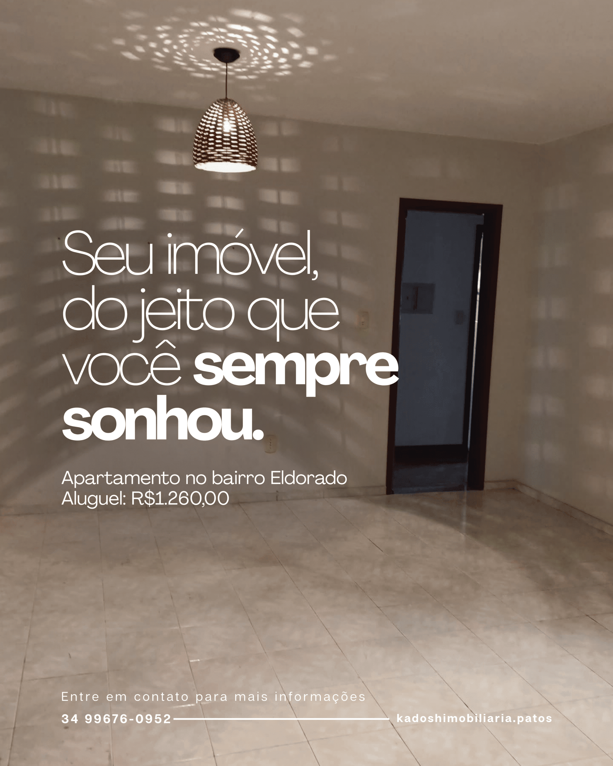 Aluga-se apartamento ideal para quem busca conforto e ótima localização no Bairro Eldorado!